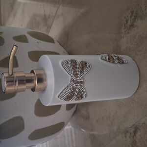 Rachel Zoe White and Gold Bow Soap Dispenser
